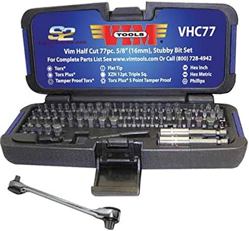 VIM Araçları VHC77' 77-Piece ' Yarım Kesim Güdük Bit Seti