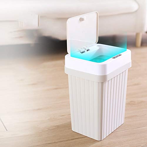 ALLMRO Küçük çöp tenekesi İndüksiyon Çöp Otomatik Akıllı Ev Oturma Odası Mutfak Yatak Odası Banyo Çöp Plastik Kova (Renk: Pembe)