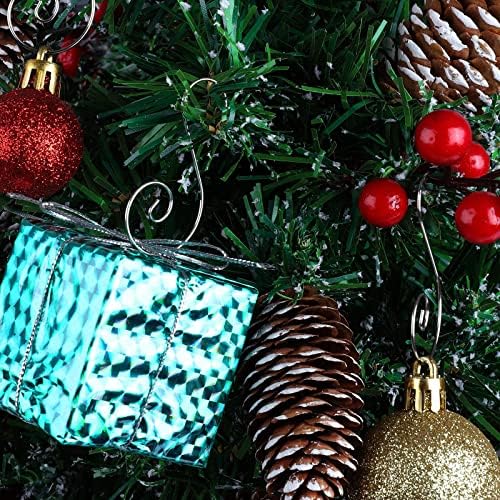 Süs Kanca Noel Ağacı, 100 adet Gümüş Noel Ağacı Dekorasyon Metal Tel Askı Süsleri Asılı Süslemeleri