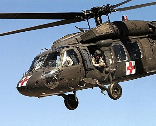 UH-60 Blackhawk Ordu Ambulans Helikopteri 11x14 Gümüş Halide Fotoğraf Baskısı