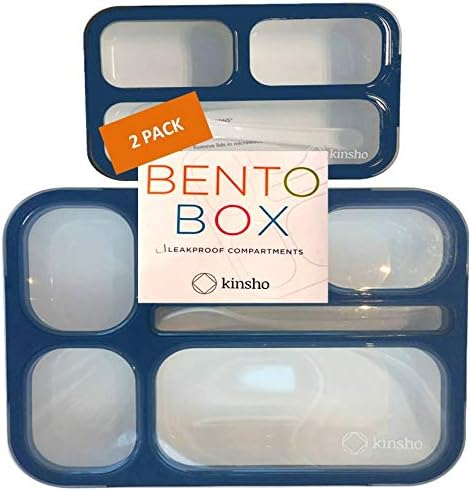 kinsho Paket Bento Öğle Yemeği-Çocuklar için kutu seti içerir Aperatif Konteyner (Lacivert Büyük + MİNİ 2 Paket Set) + öğle yemeği