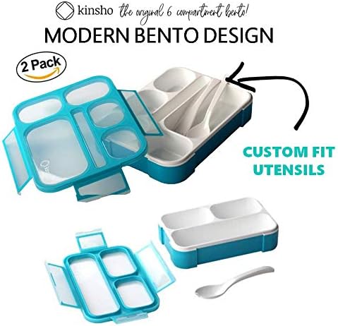 kinsho Paket 2x Bento Öğle Yemeği kutusu seti Çocuklar için içerir Aperatif Konteyner (Mavi) + Erkek Öğle Yemeği Kutusu Yalıtımlı Çanta