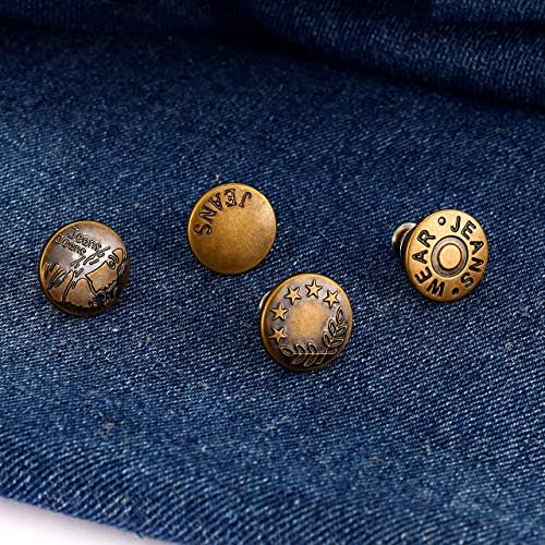 ANGLESJELL Kaymakam Fit Anlık Düğme, Ayarlanabilir Jean Düğmesi, Yedek Metal Düğme Dikiş Yok Anında Herhangi Bir Pantolon Belini Uzatın