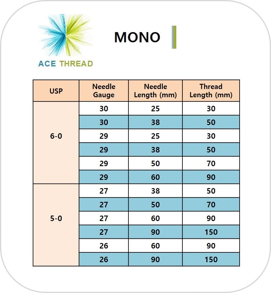 ACE PCL iplik kaldırma Kore yüz / tüm vücut-Mono Tip (100 adet) (29G25mm)