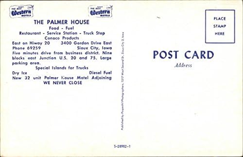 Palmer House Sioux City, Iowa IA Orijinal Vintage Kartpostal