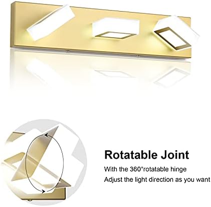 Ralbay 3 ışık altın banyo Vanity ışık akrilik Modern LED Vanity ışık ayna banyo aydınlatma armatürleri