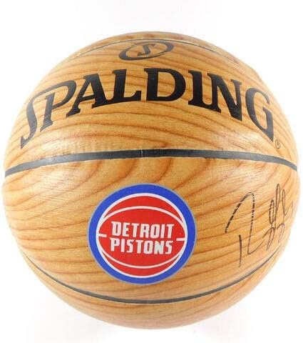 İmzalı Reggie Jackson 1 Spalding Tam Boy Ahşap Tahıl Basketbol Pistonları-İmzalı Basketbollar