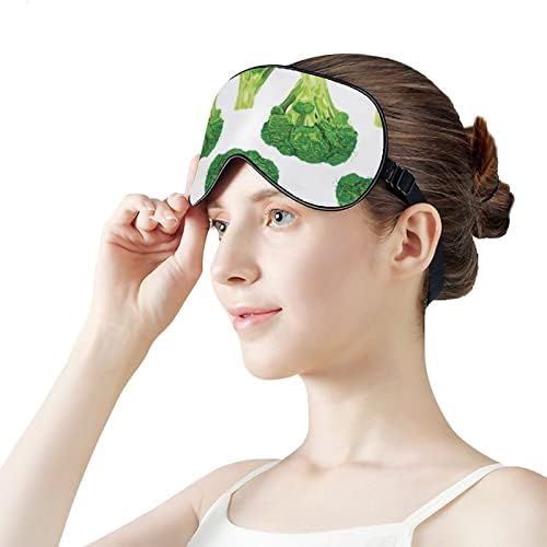 Yeşil Taze Brokoli Yumuşak Göz Maskesi Etkili Gölgeleme Uyku Maskesi Konfor Körü Körüne Elastik Ayarlanabilir Kayış ile