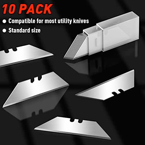 DIYSELF 2 Paket Kutu Kesici Geri Çekilebilir 10 Paket Maket Bıçağı Bıçakları, Keskin SK5 Çelik Maket Bıçakları, Karton, Kağıt, Karton