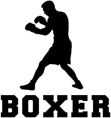 Boxer Fighter Siluet Spor vinil yapışkan Araba Çıkartması (6 Siyah)