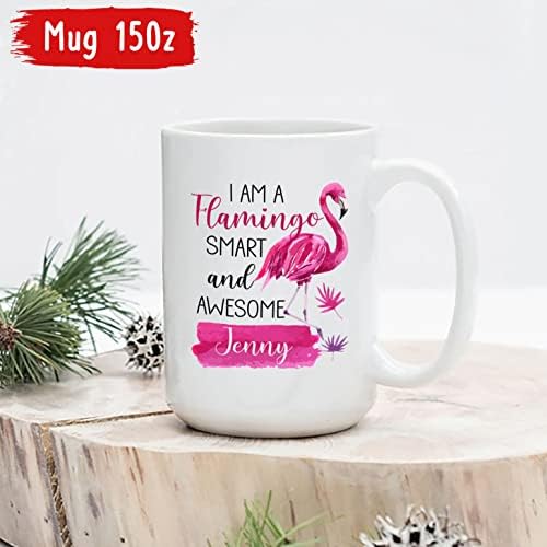 Kişiselleştirilmiş Ben Bir Flamingo Akıllı Ve Müthiş Kupa, Özel Ad Flamingo Kahve Kupa Hediyeler İçin Kadın Kızlar, Hayvan Bardak,