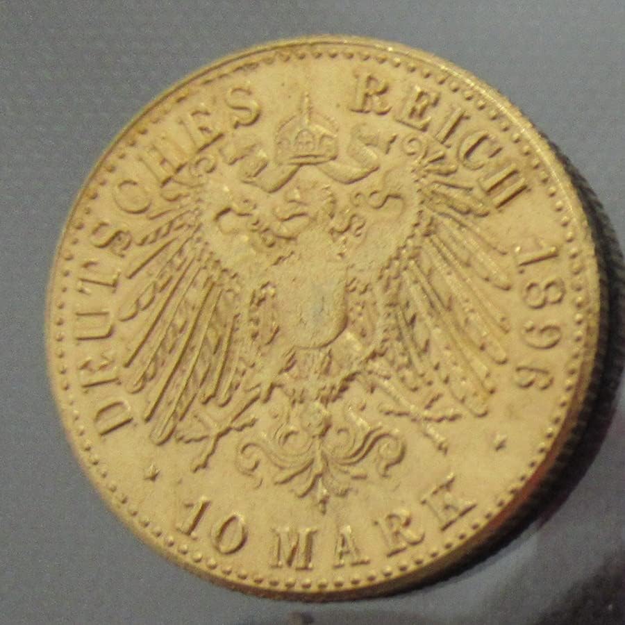 Alman 10 İşaretleri 1896, 1901 Yabancı Çoğaltma Altın Kaplama Hatıra parası