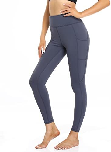MYHEAT MH Kadın Polar Astarlı Yoga Pantolon Termal Yüksek Bel Egzersiz Tayt Gizli Cepler ile