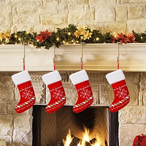 Noel Çorap Tutucular 4 Adet Dönebilen Mantel Kanca Askı Noel Çorap Klipleri Güvenlik Kavrama Noel Partisi Dekorasyon için, Altın