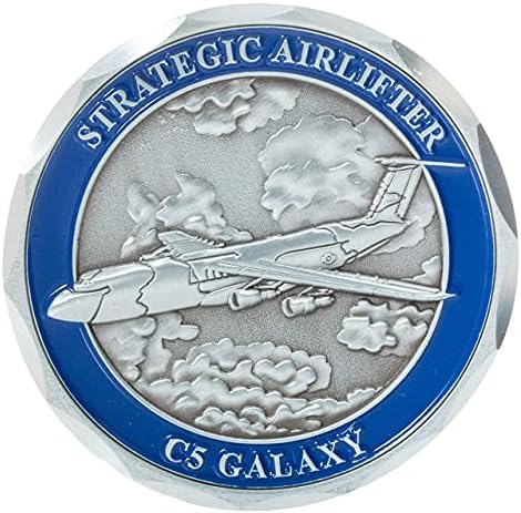 Amerika Birleşik Devletleri Hava Kuvvetleri C - 5 Galaxy Askeri Nakliye Uçağı Mücadelesi Coin ve Mavi Kadife Ekran Kutusu