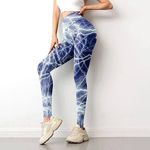 Degrade Kravat Boya Egzersiz Yoga Tayt Kadınlar için Yüksek Belli Tayt Ultra Yumuşak Fırçalanmış Streç Rahat Tayt Pantolon Atletik