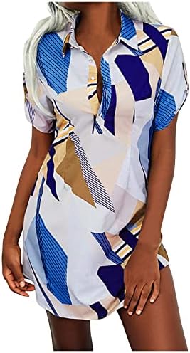Yaz elbisesi, Moda Yaz Yeni Baskılı Kısa Kollu Yaka Düğmesi rahat elbise Y2K Giysileri