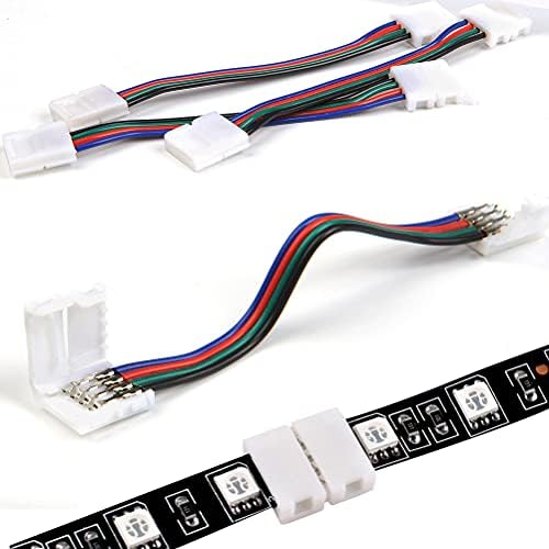 4 Paket 6.5 ft / 2 M RGB uzatma kablosu LED şerit konektörü 4 Pin lehimsiz şerit Jumper kabloları Kiti ile 10 Paket 4 erkek Pin konnektör,