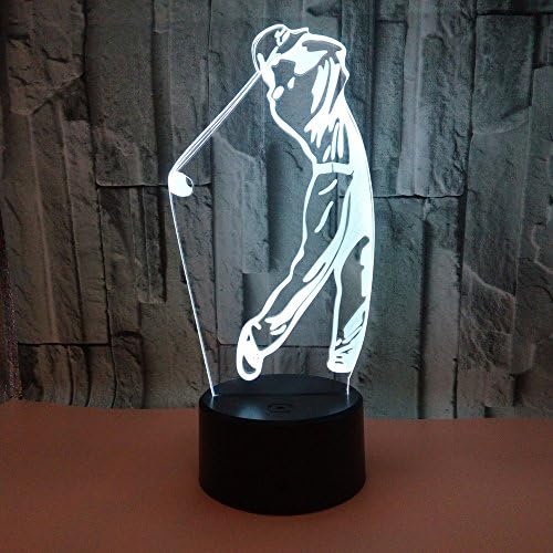WMH 3D Golf masa lambası 7 Renk Değiştirme Dokunmatik Anahtarı LED Gece Lambası USB Powered Ev / Ofis Dekorasyonu / Hediyeler