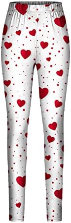 Oplxuo sevgililer Günü Tayt Kadınlar için Yüksek Belli Sıska Yoga Pantolon Karın Kontrol Kalp Baskılı Egzersiz Legging Tayt