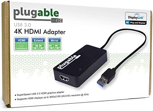 3840x2160'a kadar Birden Fazla Monitör için Takılabilir USB 3.0-HDMI 4K UHD Video Grafik Adaptörü Windows 11, 10, 8.1, 7 ve Mac 10.14+