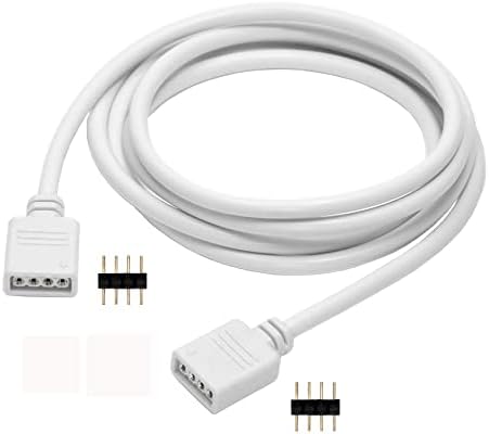 0.3 M-10 M Uzatma Kablosu Dişi Fişi SMD 5050 RGB LED Şerit Işığa Ücretsiz 2 adet 4pin konektörü (Beyaz Ceket, 0.5)