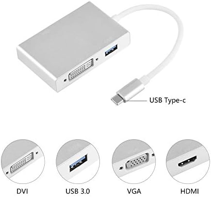 C tipi VGA Adaptörü, 15cm kablo USB 3.0 Tip C USB OTG Dönüştürücü Yüksek Hızlı İletim 4K Çıkış Elektronik için