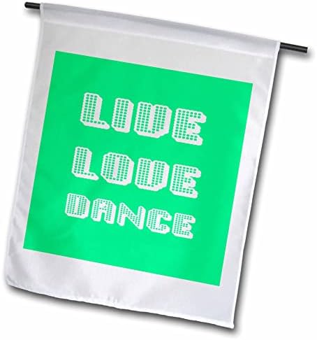 3dRose Canlı Aşk Dansı Beyaz Geometrik Yetmişli Disko Metin Bayrakları (fl_353016_1)