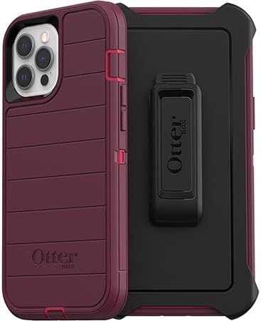 OtterBox Defender Serisi EKRANSIZ Baskı iPhone 12 Pro Max Kılıf, Kılıf Dahil, Mikrobiyal Savunma Koruması-Perakende Ambalaj-Berry Potion