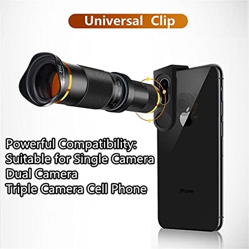 SDFGH Telecope Lens 4K Evrensel Telefoto Telefon Kamera Lensi Smartphone için cep telefonu lensi Kiti Dahil Tripod (Boyut : D)