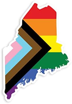 Uygulanabilir Cinas Maine Eyalet İlerleme Gurur Bayrağı-Canlı Statik pencere etiketi Sarılmak-4 inç