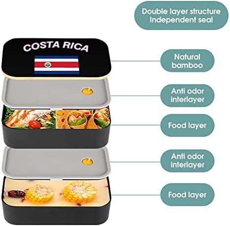 Kosta Rika devlet Bayrağı Bento Öğle Yemeği Kutusu Sızdırmaz Bento Kutusu Gıda Kapları ile 2 Bölmeleri için Offce Çalışma Piknik