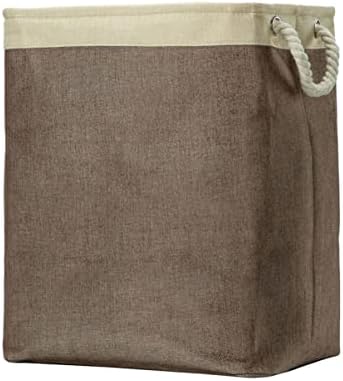 Cabilock Kare çamaşır sepeti 1 adet için Oyuncak Bakkal Kapak Çanta Pot Kreş Katlanabilir Sepet ile Pamuk Bitki Kahve Halat Keten Depolama