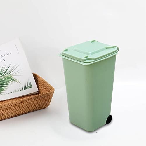 Froiny 1 adet Mini çöp tenekesi Masaüstü Plastik Kova Çöp Kovası Küçük çöp kutuları Ev Ofis Atık Depolama Malzemeleri Yeşil 10 * 8