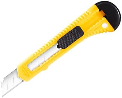 luckymeet 18mm Büyük Sanat Sanat Tam Plastik 80 Sanat Bıçak Kaplama Kağıt Bıçak Kurye Parsel Bıçak (2 Paket) sarı