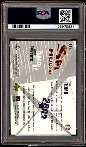 Tony Romo Çaylak Kartı 2003 SPx 114 PSA 9
