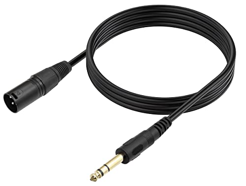 QİANRENON XLR Erkek 1/4 Erkek Denge Kablosu Adaptörü TRS 6.35 mm XLR 3 Pin Mono Ses Bağlantı Dönüştürme Ara Bağlantı Kablosu 1.5 m