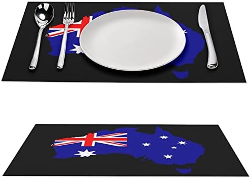 Avustralya Bayrağı Harita PVC Masa Paspaslar Yıkanabilir Placemats Masa Örtüsü masa pedi yemek masası için