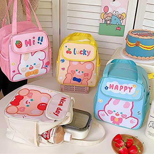 Kızlar için sevimli Öğle Yemeği Çantaları Kawaii yemek kabı Anime Yalıtımlı Soğutucu Tote Çanta Sıcak veya Soğuk, taşınabilir Öğle