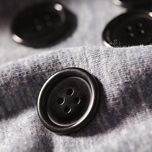60 adet Siyah Düğmeler Dikiş Plastik Reçine El Sanatları için 1 inç Düğmeler Flatback Büyük Siyah Düğmeler 4 Delik DIY Zanaat Dikiş