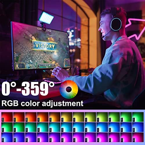 Leshıou RGB LED Video ışığı canlı Streaming Video taşınabilir kamera ışıkları ile 0-360 tam renkli CRI 95+ 2500-9000 K 3100 mAh şarj