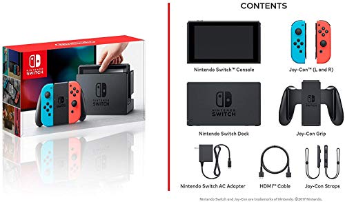 Nintendo Anahtarı 32 GB Konsol Paketi ile Neon Mavi ve Kırmızı Sevinç-Con ve Şarj Kılıf için Anahtarı ile Dahili Standı + 10000 mAh