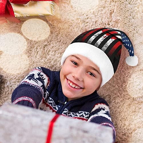 Nudquıo Amerikan Kanada Bayrağı Noel şapkaları Noel Baba şapkası Noel Tatili için Aile Baskılı