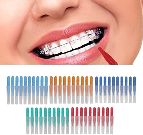 Walfront 50 Adet Diş İnterdental Fırça, Diş İnterdental Fırça Ağız Diş Sağlığı Diş Temizleme Kürdan Temizleyiciler