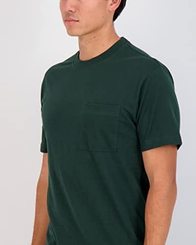 4 Paket: Erkek Pamuklu Performans Kısa Kollu Ekip Boyun Cep Tshirt-Aktif Atletik Üst (Büyük ve Uzun Boylu olarak mevcuttur)