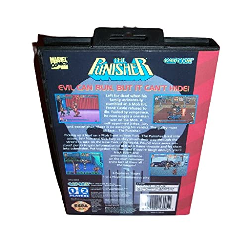 Punisher Aditi ABD Kapak ile Kutu ve Manuel Genesis Sega Megadrive Video Oyun Konsolu 16 bitlik MD Kartı (japonya Vaka)