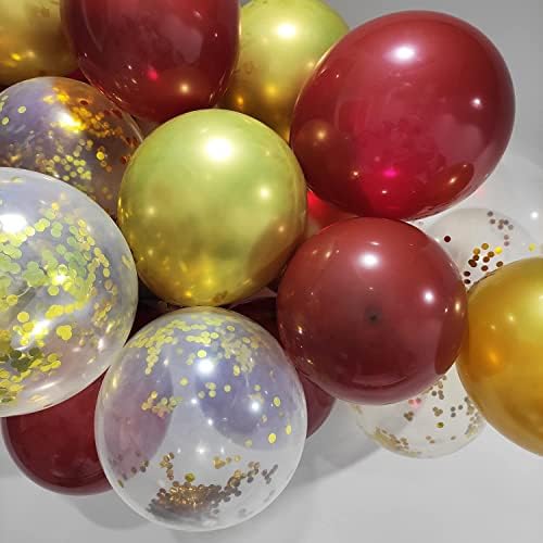 Mezuniyet Partisi Süslemeleri Bordo Altın 2023 / Bordo Altın Balonlar 30 adet / Bordo Altın Doğum Günü Süslemeleri Kadınlar / Güz Partisi