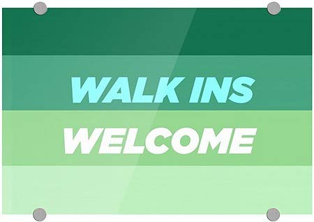 CGSıgnLab / Walk Ins Welcome-Modern Gradyan Premium Akrilik Tabela / 18x 12