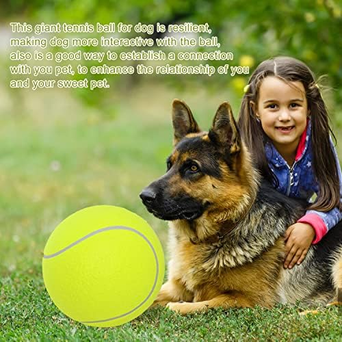 Köpekler için Pomeat 2 ADET Gaint Tenis Topu, 9.5 Şişme Büyük Tenis Topları Pet Çiğnemek Oyuncak, Küçük/Orta/Büyük Köpekler için Pompa