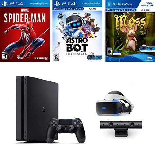 Sony-Playstation 4 Slim 1 TB Konsol PS4 VR Paketi: PS Kamera, PS VR Kulaklık, Çift Şok 4 Kablosuz Denetleyici, Oyun: Astro Bot Kurtarma